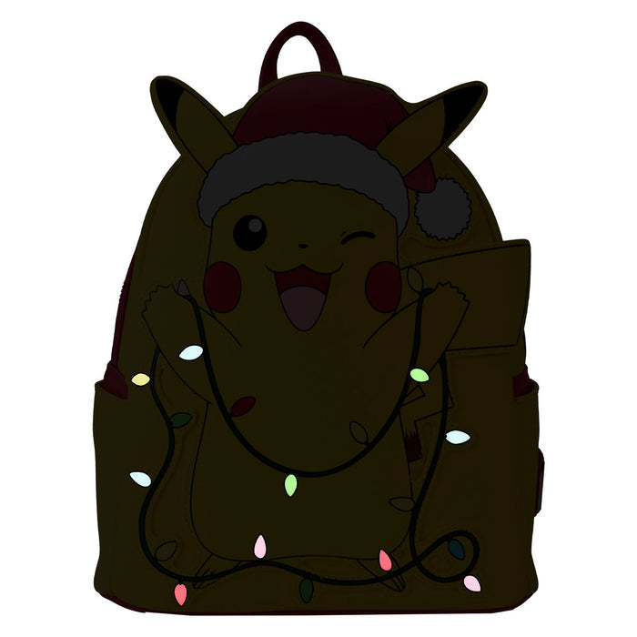 Loungefly Pokémon Santa Pikachu Christmas Lights Light Up Mini Backpack