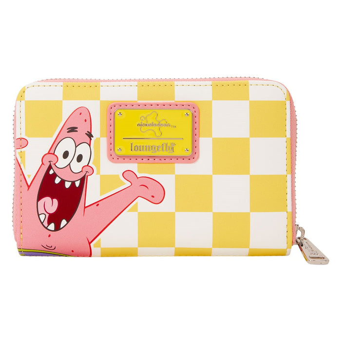 Loungefly Spongebob Squarepants and Patrick Star Checkered Zip Around Wallet