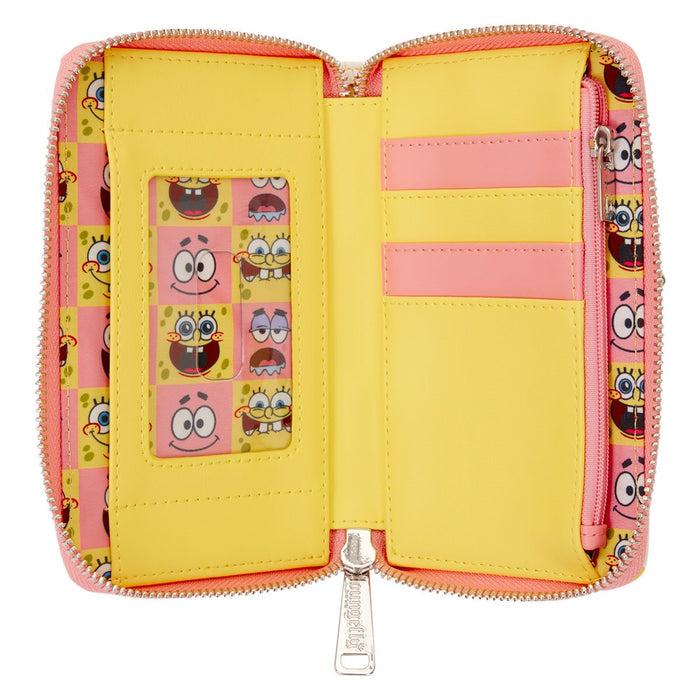 Loungefly Spongebob Squarepants and Patrick Star Checkered Zip Around Wallet
