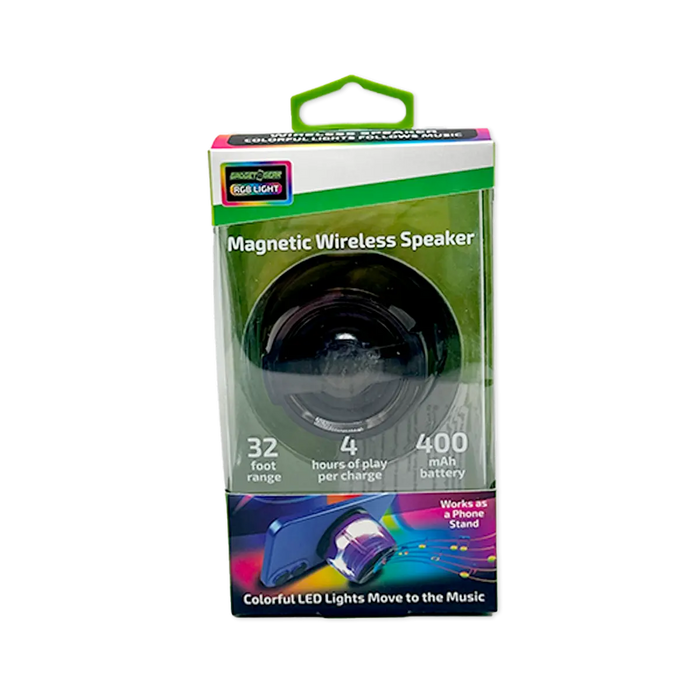 Magnetic Wireless Speaker Stand with LED Lights - 6 Pieces Per Retail Ready Display 25684 GADGET GEAR