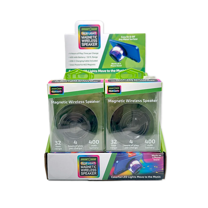 Magnetic Wireless Speaker Stand with LED Lights - 6 Pieces Per Retail Ready Display 25684 GADGET GEAR