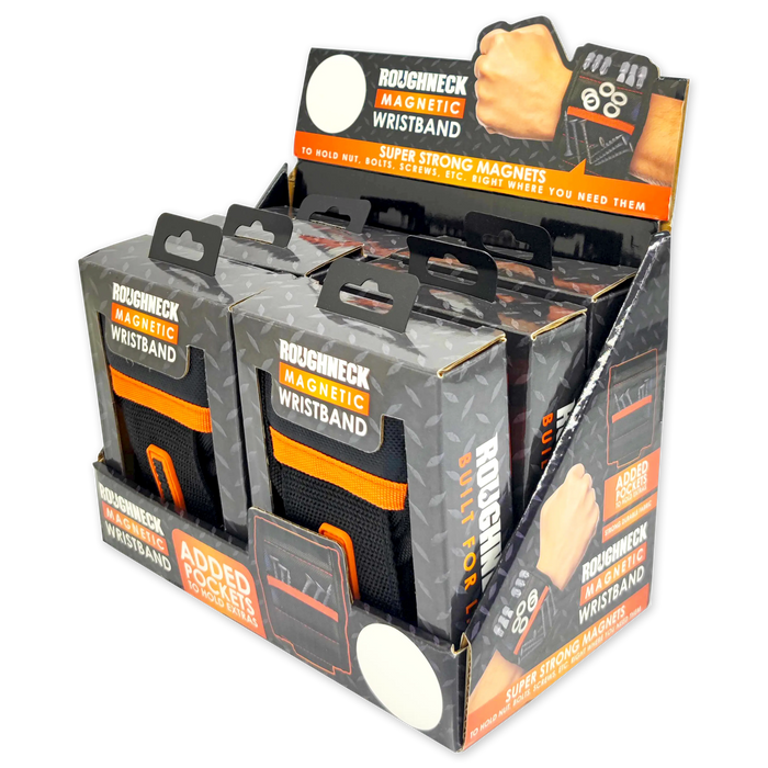 Magnetic Wristband Tool Holder - 6 Pieces Per Retail Ready Display 23863 ROUGHNECK