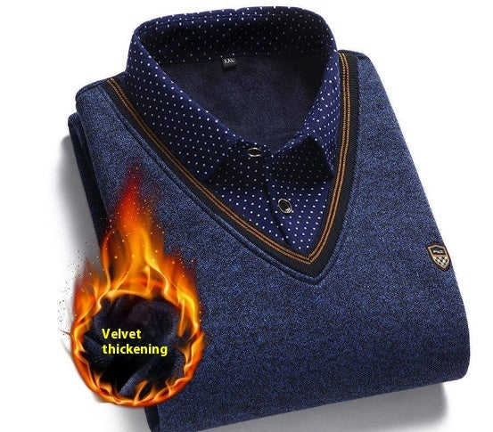 7710 polka dot blue / Plus velvet dots / 4XL