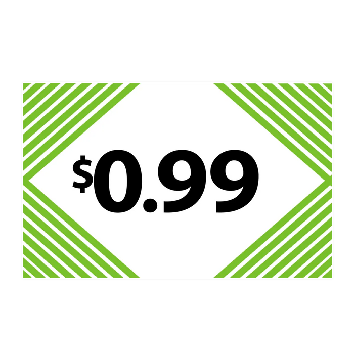 Merchandising Fixture - $0.99 Retail Tag 25 Per Pack 978300 NOVELTY INC