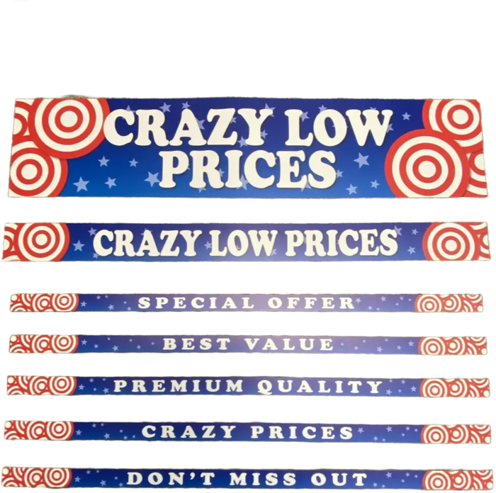 Merchandising Fixture - 3' Merchandising 7 Sign Set 974630 NOVELTY INC