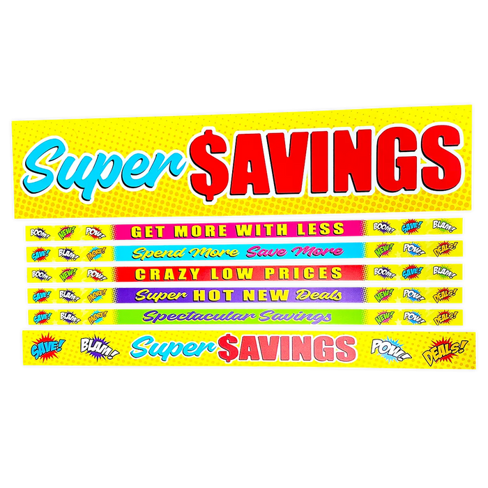 Merchandising Fixture - 3' Merchandising 7 Sign Set 978900 NOVELTY INC