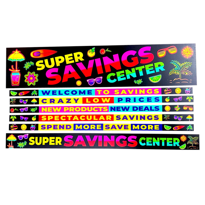 Merchandising Fixture - 3' Merchandising 7 Sign Set 978920 NOVELTY INC