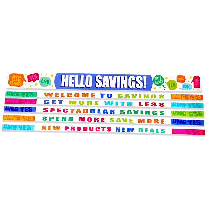 Merchandising Fixture - 4' Merchandising 6 Sign Set 977280 NOVELTY INC