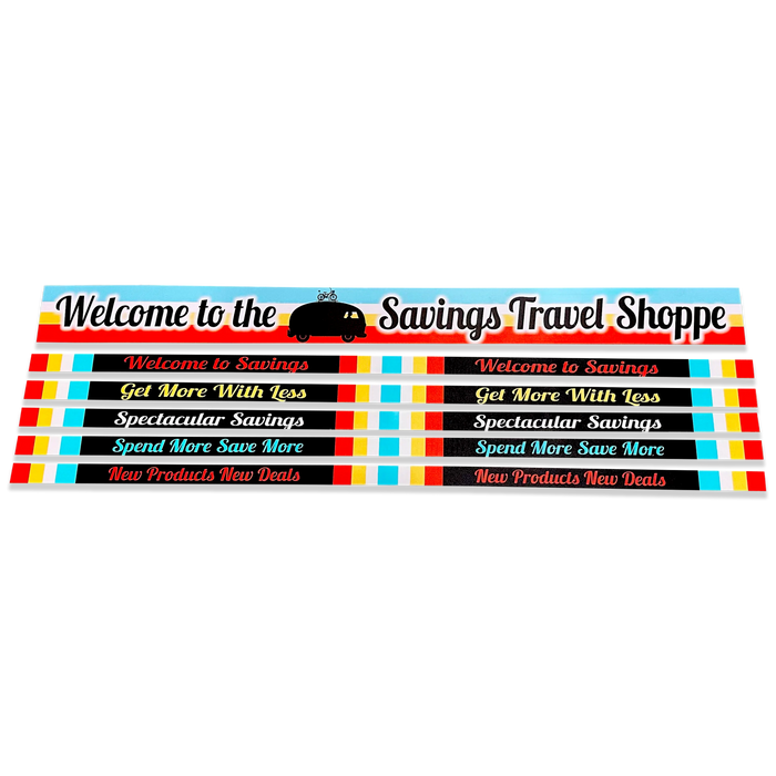 Merchandising Fixture - 4' Merchandising 6 Sign Set 977450 NOVELTY INC