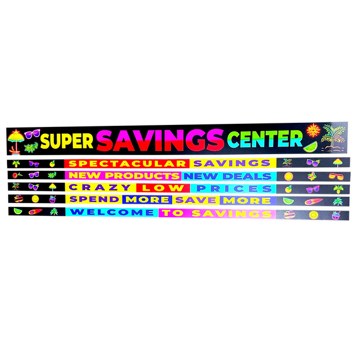 Merchandising Fixture - 4' Merchandising 6 Sign Set 978960 NOVELTY INC