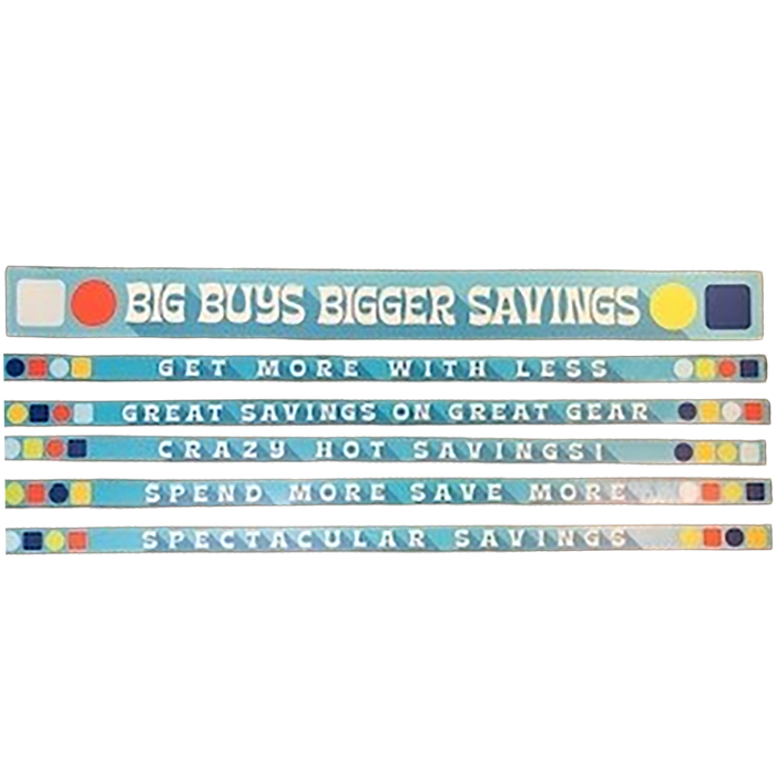 Merchandising Fixture - 4 Merchandising Sign Set 7 Signs 975140 NOVELTY INC