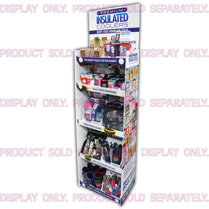 Merchandising Fixture - Corrugated Neoprene Can and Bottle Cooler Floor Display ONLY 973020 POLAR GEAR