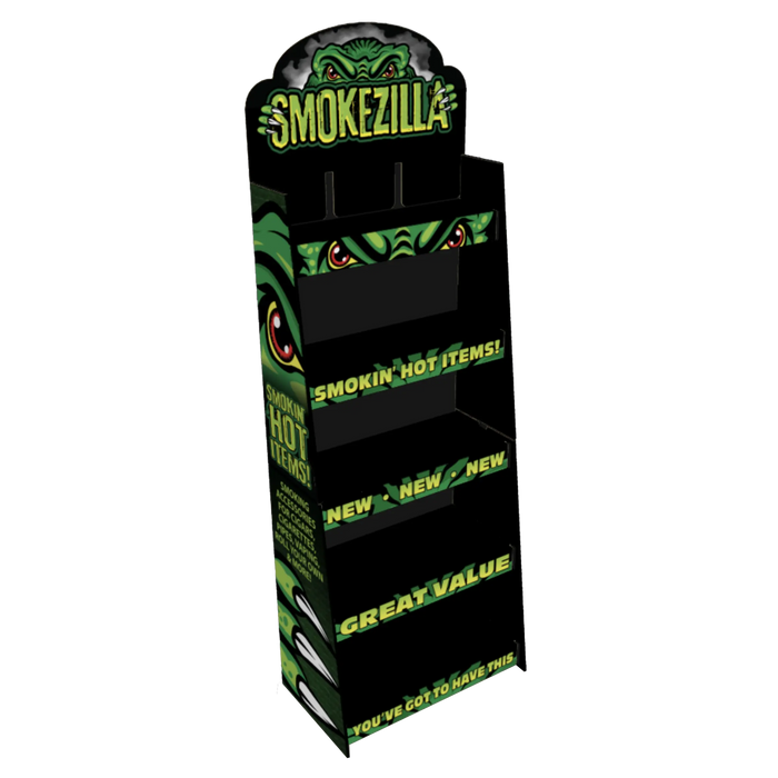 Merchandising Fixture - Corrugated Smokezilla 2 Piece Floor Display End Cap ONLY 976150 SMOKEZILLA