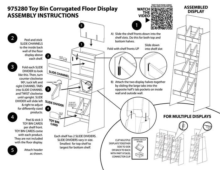 Merchandising Fixture - Corrugated So Much Fun Toy Bin Floor Display ONLY 975280 KIPP BROTHERS