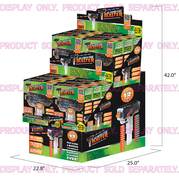 Merchandising Fixture - Corrugated Soft Dart Gun Display ONLY 975310 NOVELTY INC