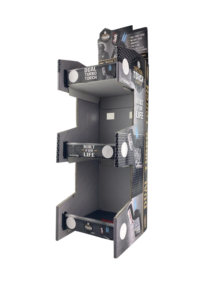 Merchandising Fixture - Corrugated Tac Gear 3 Tier Countertop Lighter Display ONLY 975560 TAC GEAR