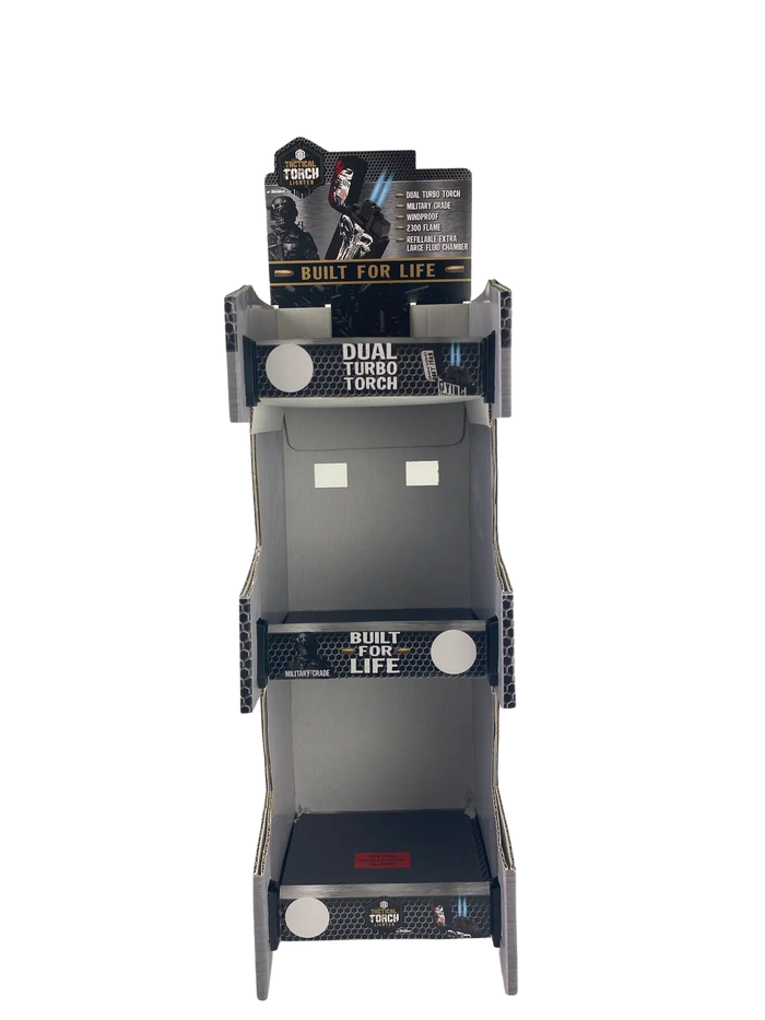 Merchandising Fixture - Corrugated Tac Gear 3 Tier Countertop Lighter Display ONLY 975560 TAC GEAR