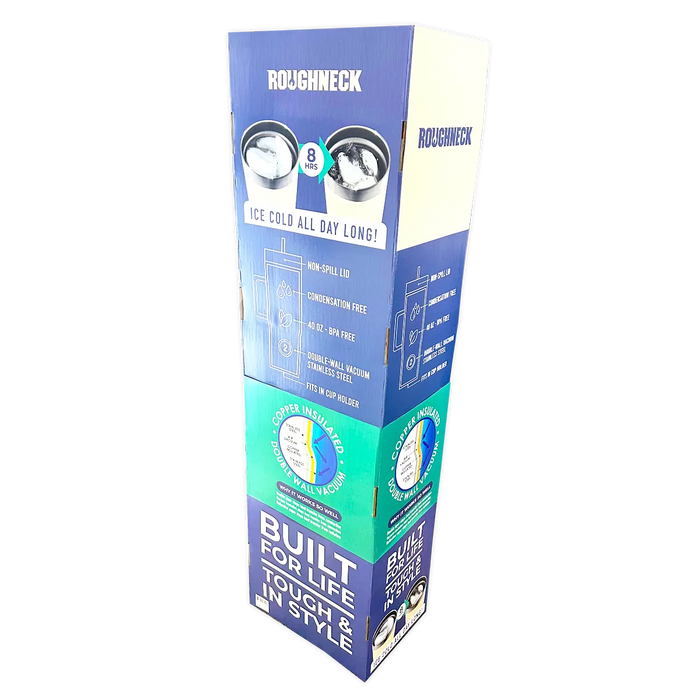 Merchandising Fixture - Generic Corrugated 40 oz Cup Floor Display ONLY 980240 ROUGHNECK