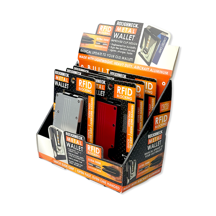 Metal RFID Blocking Ultra-Thin Wallet - 6 Pieces Per Retail Ready Display 22282N
