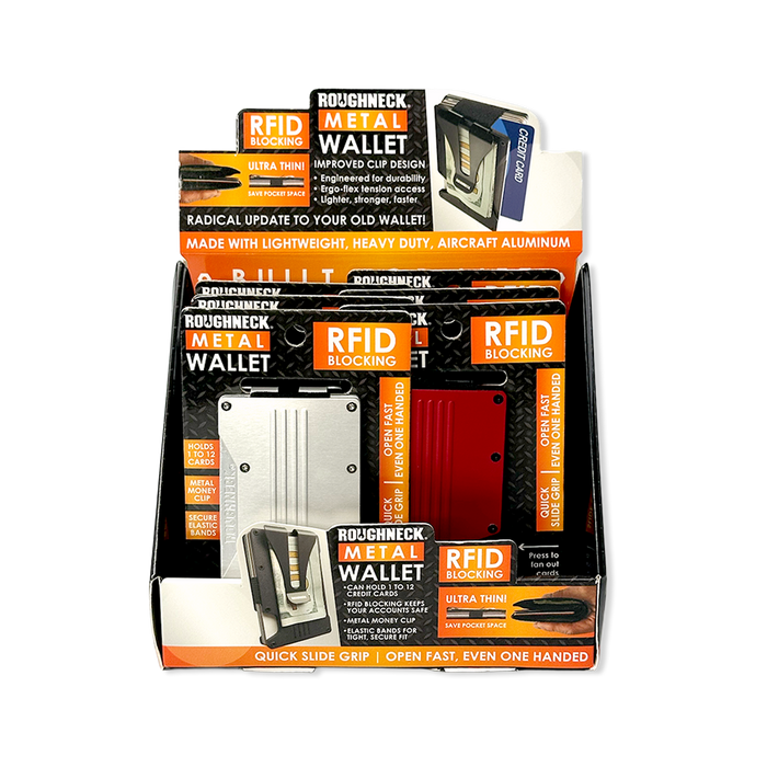Metal RFID Blocking Ultra-Thin Wallet - 6 Pieces Per Retail Ready Display 22282N