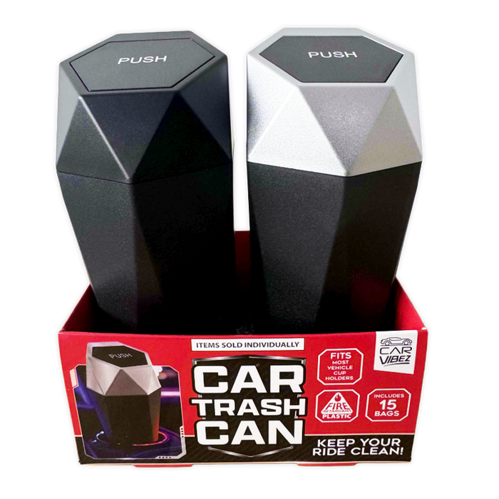 Mini Car Trash Can Accessory - 2 Pieces Per Retail Ready Display 41803