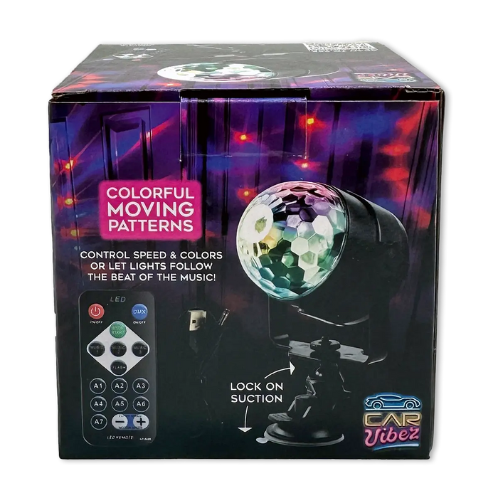 Mood Light USB LED Disco Light with Suction Cup Mount - 4 Pieces Per Retail Ready Display 23575 CAR VIBEZ