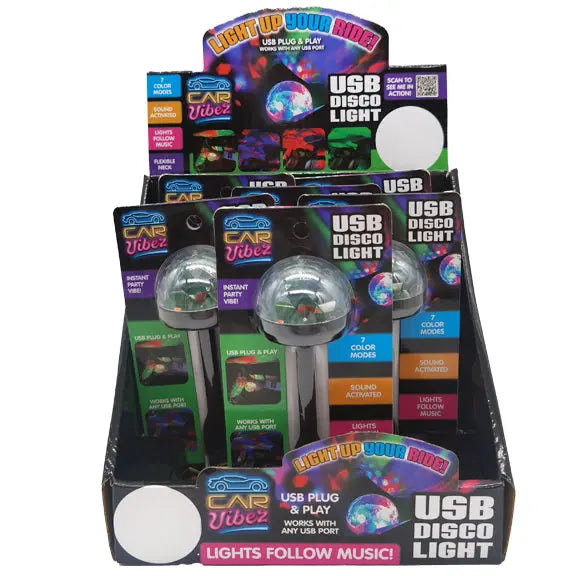 Mood Light USB Mini Disco Ball - 6 Pieces Per Retail Ready Display 23308 CAR VIBEZ