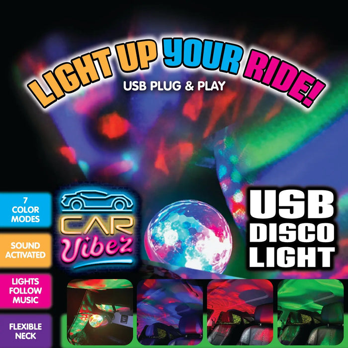 Mood Light USB Mini Disco Ball - 6 Pieces Per Retail Ready Display 23308 CAR VIBEZ
