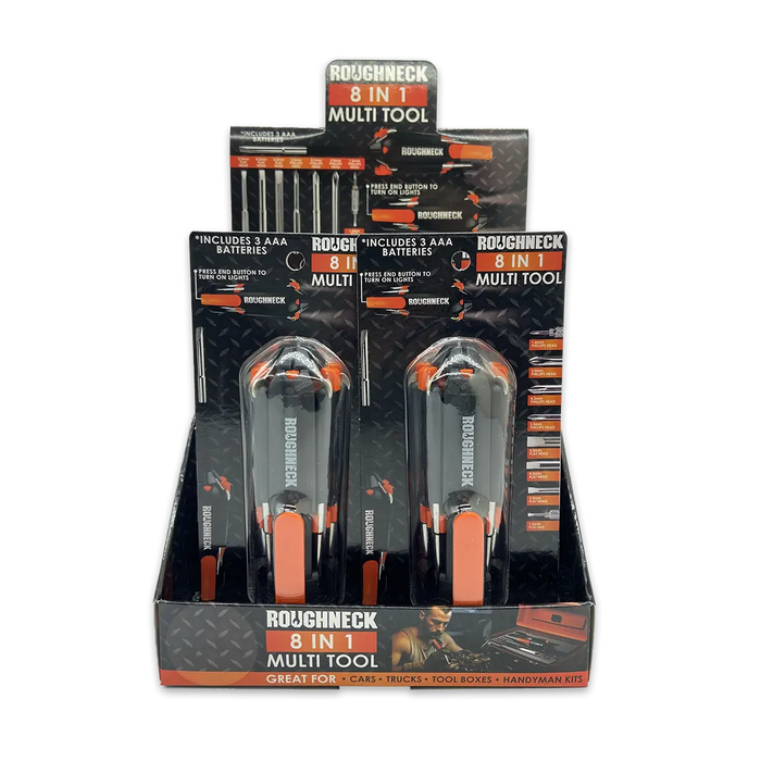 Multi-Tool 8-In-1 with Lights - 6 Pieces Per Retail Ready Display 25116 ROUGHNECK