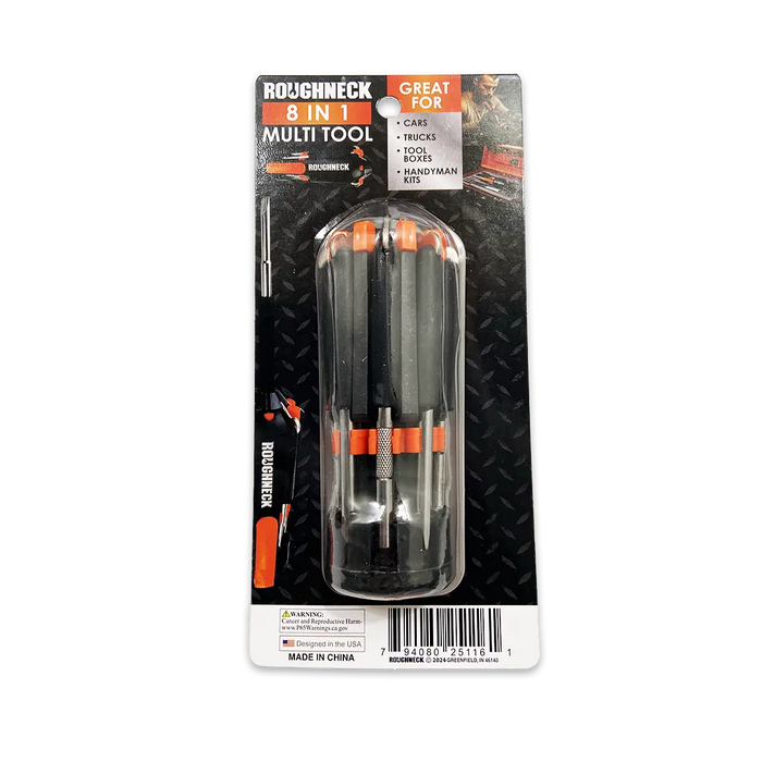 Multi-Tool 8-In-1 with Lights - 6 Pieces Per Retail Ready Display 25116 ROUGHNECK