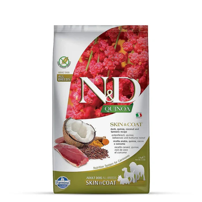 N&D Dog Quinoa Skin & Coat Duck Coconut & Tumeric Adult Mini 800g