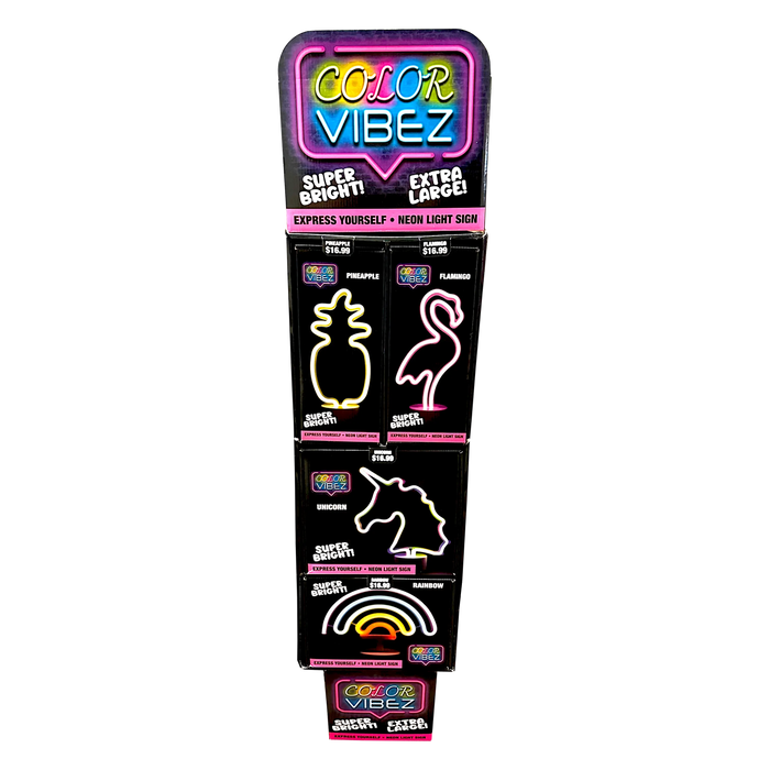Neon Sign Assortment Floor Display - 16 Pieces Per Retail Ready Display 88462 NOVELTY INC