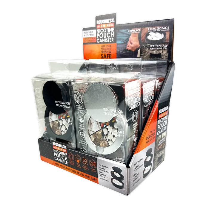 Nicotine Pouch And Storage Canisters  - 6 Pieces Per Retail Ready Display 25747 ROUGHNECK