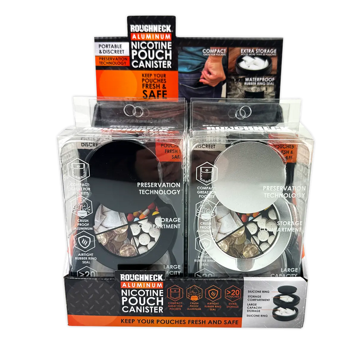 Nicotine Pouch And Storage Canisters  - 6 Pieces Per Retail Ready Display 25747 ROUGHNECK