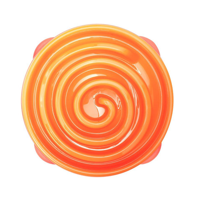 outward hound dog bowl slow feeder orange