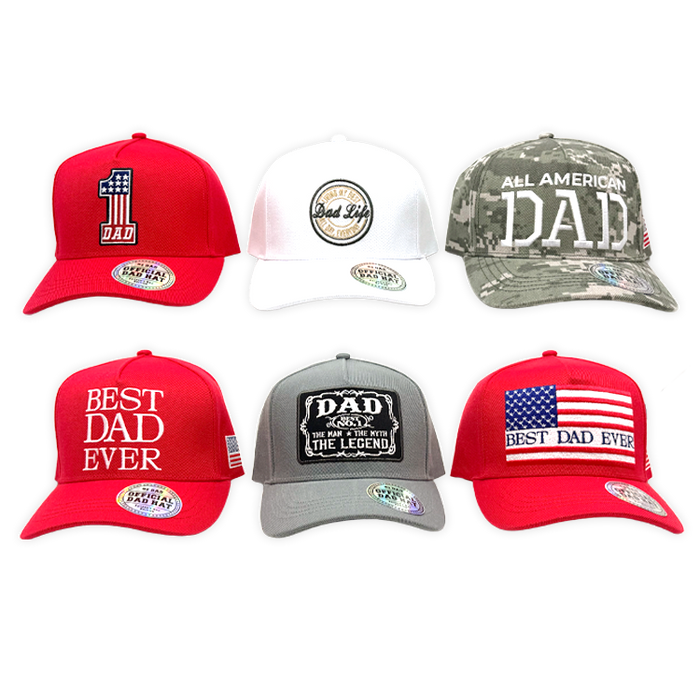 Patriotic Father's Day Ball Cap Hat - 6 Pieces Per Retail Ready Display 26554