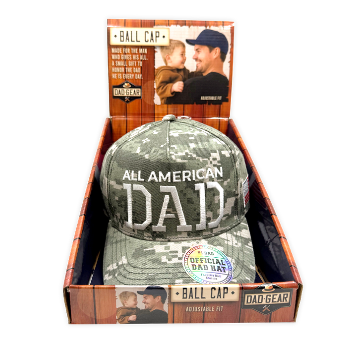 Patriotic Father's Day Ball Cap Hat - 6 Pieces Per Retail Ready Display 26554