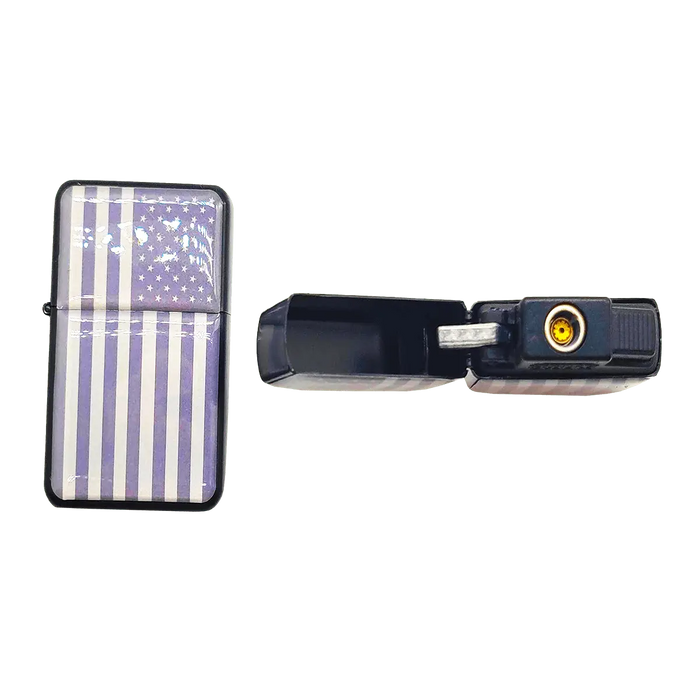 Patriotic Metal Flip Torch Lighter with MOLLE Case - 12 Pieces Per Retail Ready Display 23833 TAC GEAR