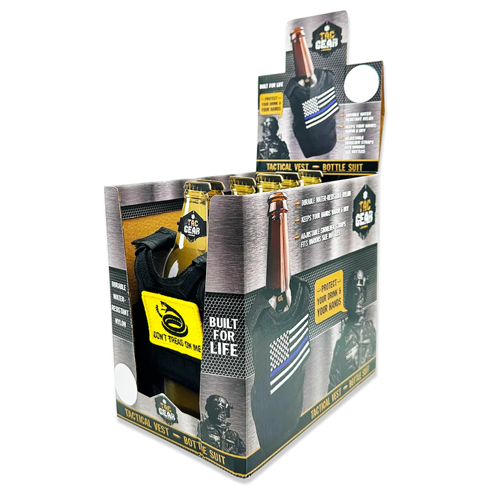 Patriotic MOLLE Insulated Bottle Suit with Patch - 6 Pieces Per Retail Ready Display 23758 TAC GEAR