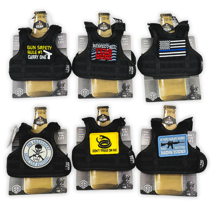 Patriotic MOLLE Insulated Bottle Suit with Patch - 6 Pieces Per Retail Ready Display 23758 TAC GEAR