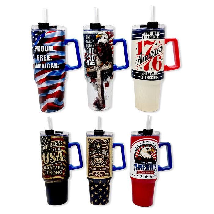 Patriotic USA 250 40oz Printed Cup - 6 Pieces Per Retail Ready Display 26541