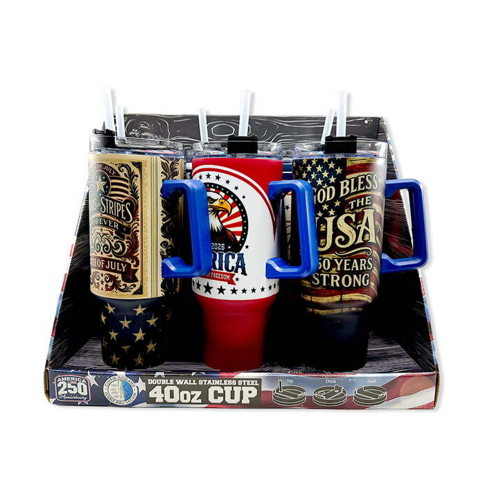 Patriotic USA 250 40oz Printed Cup - 6 Pieces Per Retail Ready Display 26541