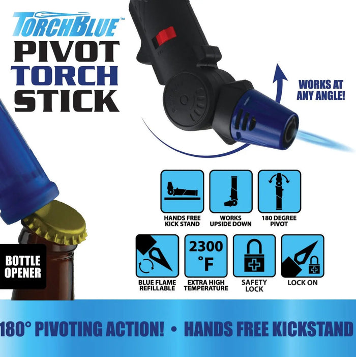 Pivot Head Torch Stick with Hang Strip Merchandising - 6 Pieces Per Retail Ready Display 23280MS TORCH BLUE