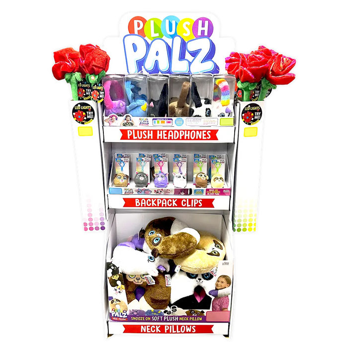 Plush and Headphones Assorted Floor Display - 36 Pieces Per Retail Ready Display 88521 KIPP BROTHERS