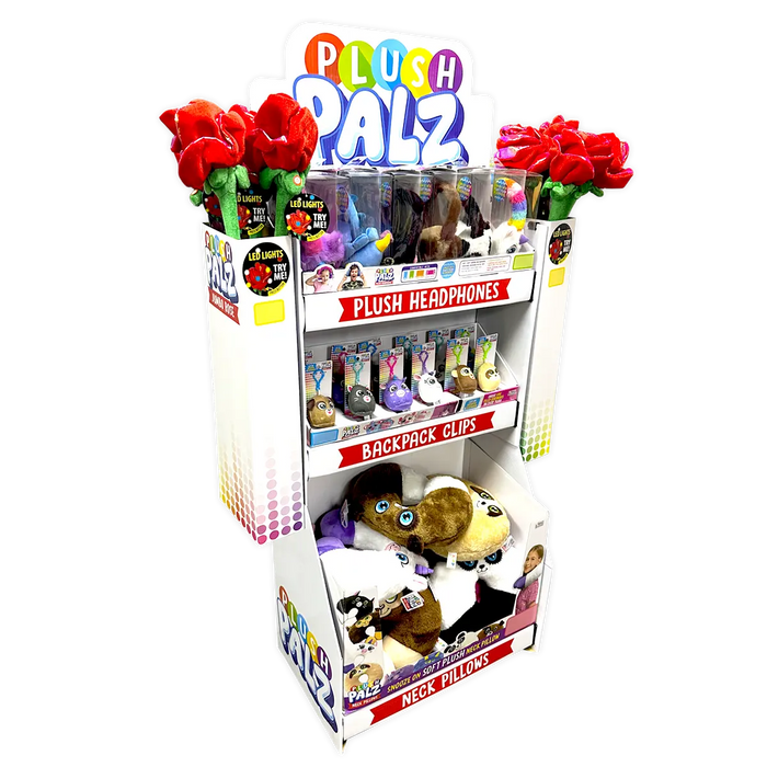 Plush and Headphones Assorted Floor Display - 36 Pieces Per Retail Ready Display 88521 KIPP BROTHERS