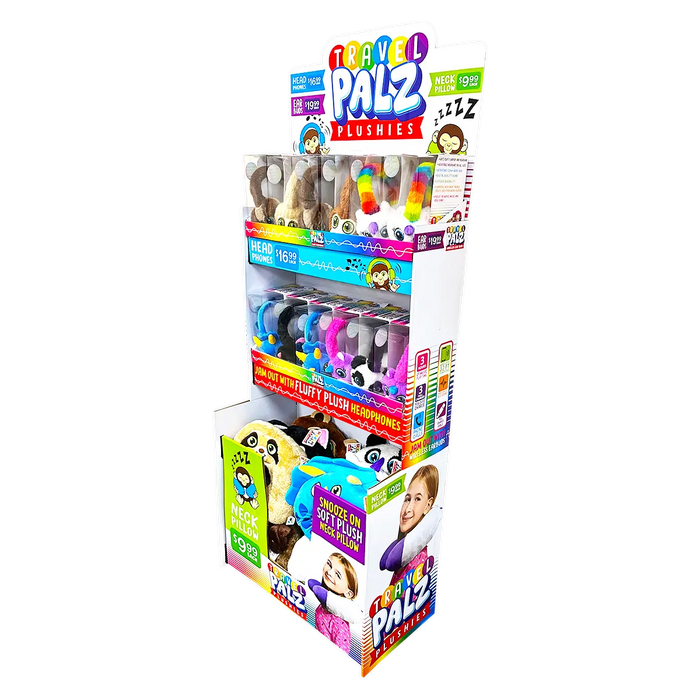 Plush Headphones W/ Pillows Floor Display 24 Pieces Per Retail Ready Display 88393 KIPP BROTHERS