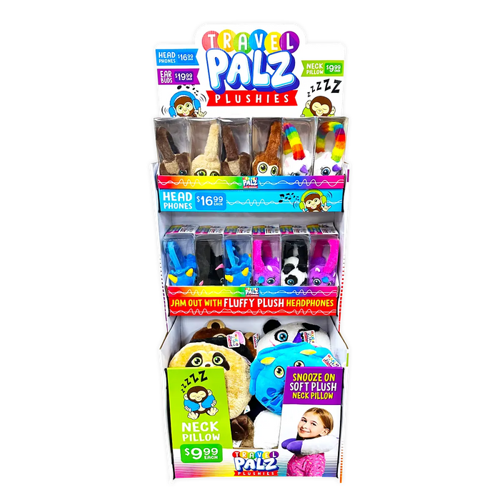 Plush Headphones W/ Pillows Floor Display 24 Pieces Per Retail Ready Display 88393 KIPP BROTHERS