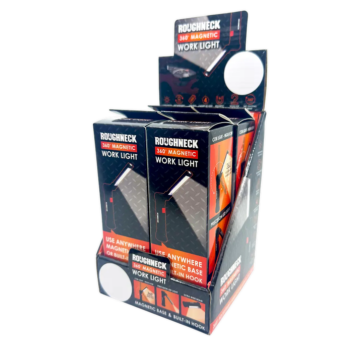 Rechargeable LED Work Flashlight with Magnetic Base - 4 Pieces Per Retail Ready Display 41670 ROUGHNECK