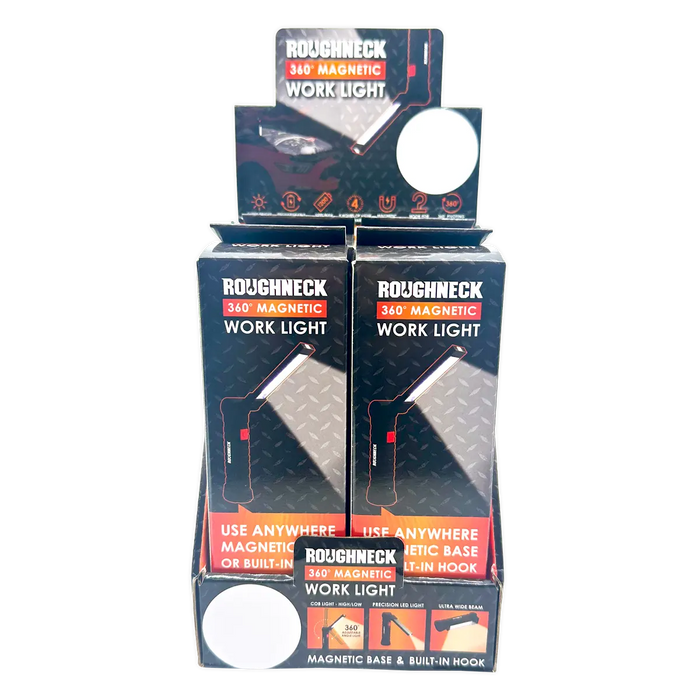 Rechargeable LED Work Flashlight with Magnetic Base - 4 Pieces Per Retail Ready Display 41670 ROUGHNECK