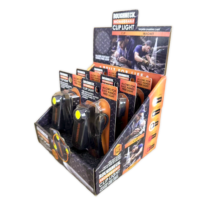 Rechargeable Magnetic Clip Light - 6 Pieces Per Retail Ready Display 26506